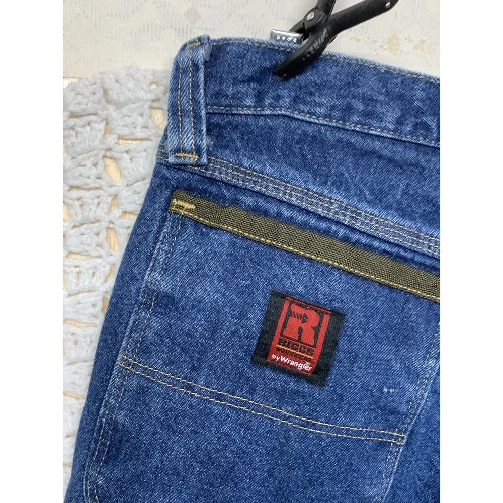 Wrangler Riggs‎ Durashield Jeans Mens Carpenter 32x32 Fits 31x31 Blue Denim Work